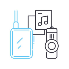 storage device line icon, outline symbol, vector illustration, concept sign