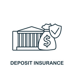 Deposit Insurance icon. Line simple Insurance icon for templates, web design and infographics