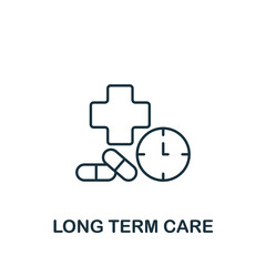 Long Term Care icon. Line simple Insurance icon for templates, web design and infographics