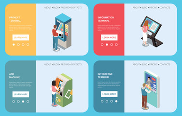 Isometric Self Service Terminals Banners