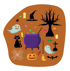 Bright composition on the theme of Halloween. - 523994757