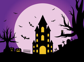 Bright composition on the theme of Halloween. - 523994760