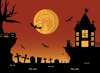 Bright composition on the theme of Halloween. - 523994761