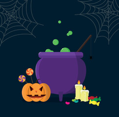 Bright composition on the theme of Halloween. - 523994768