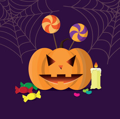 Bright composition on the theme of Halloween. - 523994770