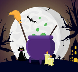 Bright composition on the theme of Halloween. - 523994773