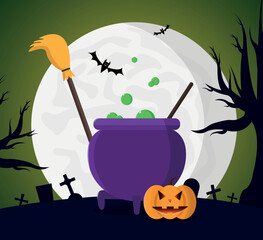 Bright composition on the theme of Halloween. - 523994778