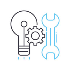 Obraz premium fix problem line icon, outline symbol, vector illustration, concept sign