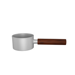 Isolated Grey Coffee Pan 3D Render Illustration On White Background.