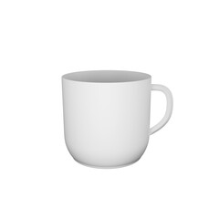 3D Render Of White Coffee Mug On Background.