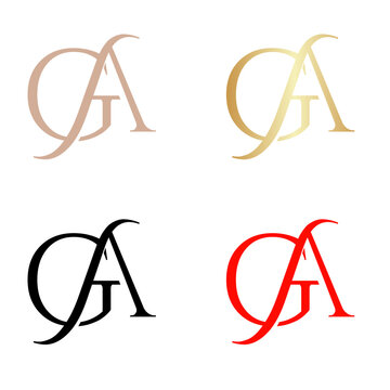 GA Letter Logo Design Template Vector