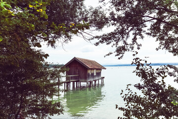 boat house at the ammersee in bavaria, 5 lakes