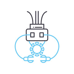 medical nanobots line icon, outline symbol, vector illustration, concept sign