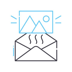 mail line icon, outline symbol, vector illustration, concept sign