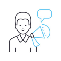freedom of speech line icon, outline symbol, vector illustration, concept sign