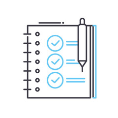 to do list line icon, outline symbol, vector illustration, concept sign