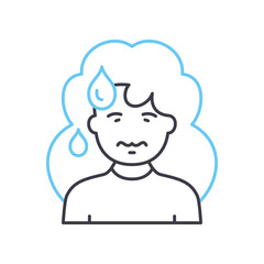 pain line icon, outline symbol, vector illustration, concept sign