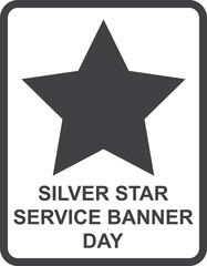 Silver star service banner day black symbol