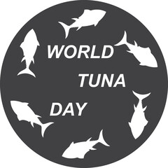 World tuna day symbol black vector