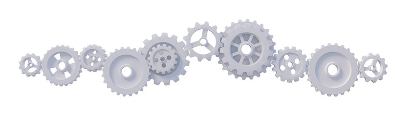 a 3d rendered image of machine gears - obrazy, fototapety, plakaty