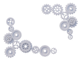 a 3d rendered image of machine gears
