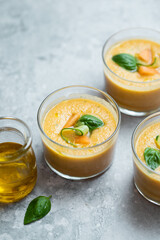 soupe froide gaspacho au melon concombre et basilic