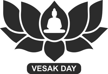 Vesak day black symbol vector