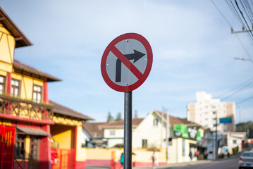 Traffic signs in a city