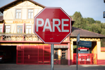 Traffic signs in a city