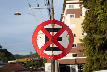 Traffic signs in a city