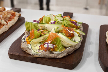 Vegetarian Pizza Stuffed with Zucchini and Tomatoes