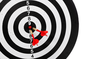 Two darts hitting on center target