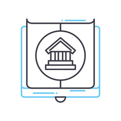 history science line icon, outline symbol, vector illustration, concept sign