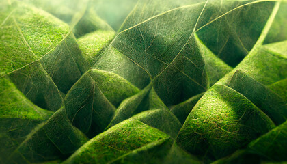 3D Render Abstract of Green Leaf Texture Background. Natural background and wallpaper