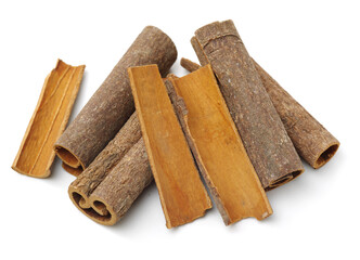 Cinnamon on a white background