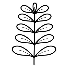 handdrawn doodle leaves png.