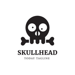 skull head logo design vector graphic illustration