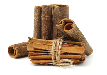 Cinnamon on a white background