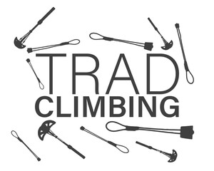 Trad climbing logo vector 