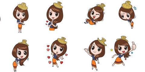 cartoon image of a selling woman