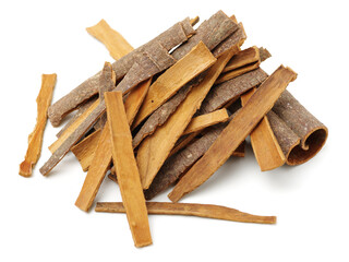 Cinnamon on a white background
