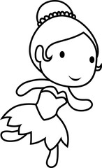 Cute princess drawing for coloring