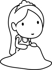 Cute princess drawing for coloring