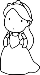 Cute princess drawing for coloring