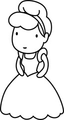 Cute princess drawing for coloring