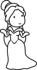 Cute princess drawing for coloring