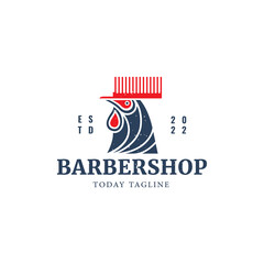 rooster head logo design vector graphic illustration