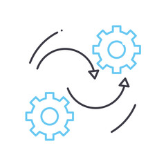 line operation line icon, outline symbol, vector illustration, concept sign