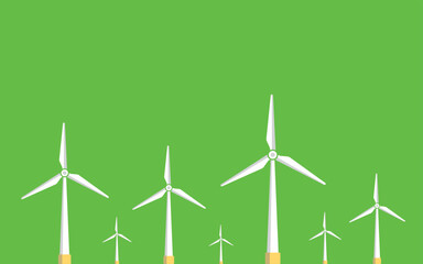Renewable green energy wind turbines vector
