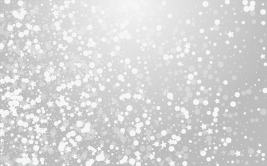 Grey Stars Vector Grey Background. Silver Shine